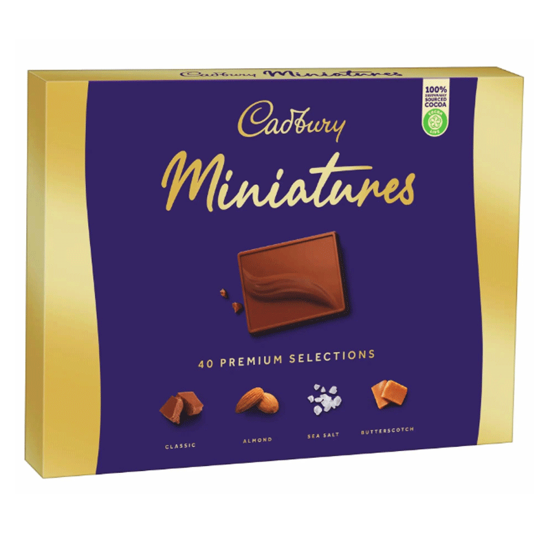 CADBURY MINIATURES 40 PREMIUM SELECTIONS GIFT BOX 400GM
