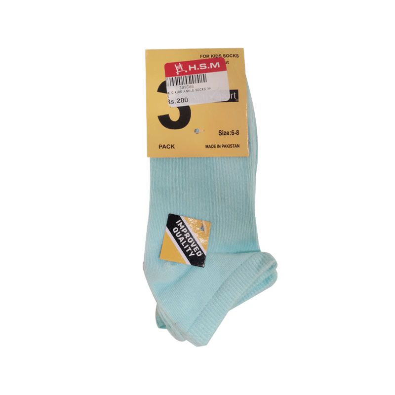 SIK.G KIDS ANKLE SOCKS 3PCS BLUE