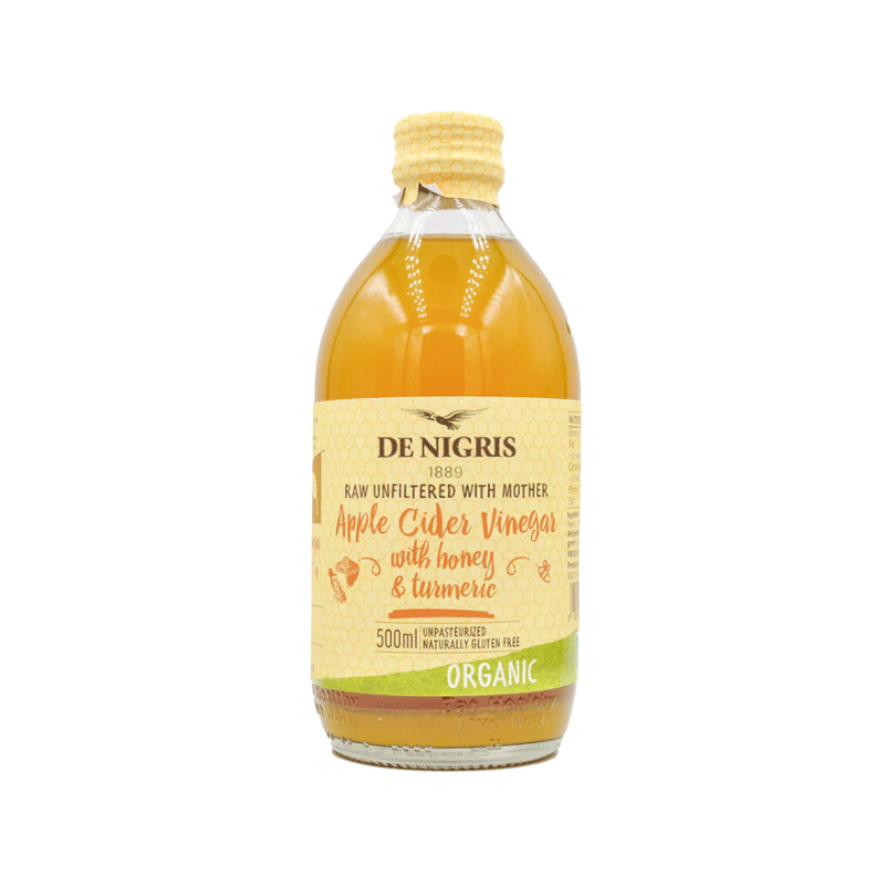 DE NIGRIS ORAGANIC APPLE CIDER VINEGAR WITH HONEY&TURMERIC 500ML