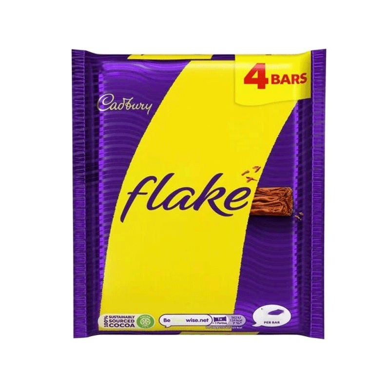 CADBURY FLAKE CHOCOLATE 4'S 80GM