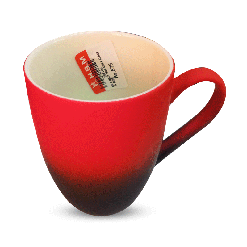 MT.C MATT MUG CHINA BLACK & RED
