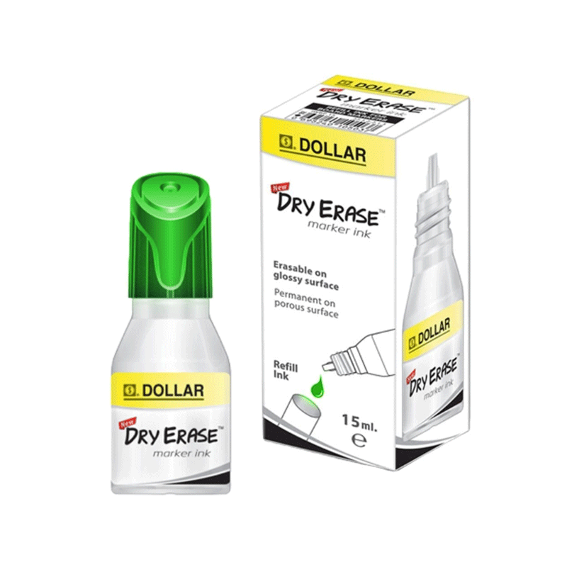 DOLLAR DRY ERASE ON BOARD INK GREEN 15ML