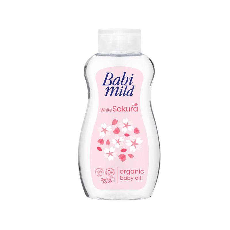 BABI MILD ORGANIC BABY OIL WHITE SAKURA 200ML