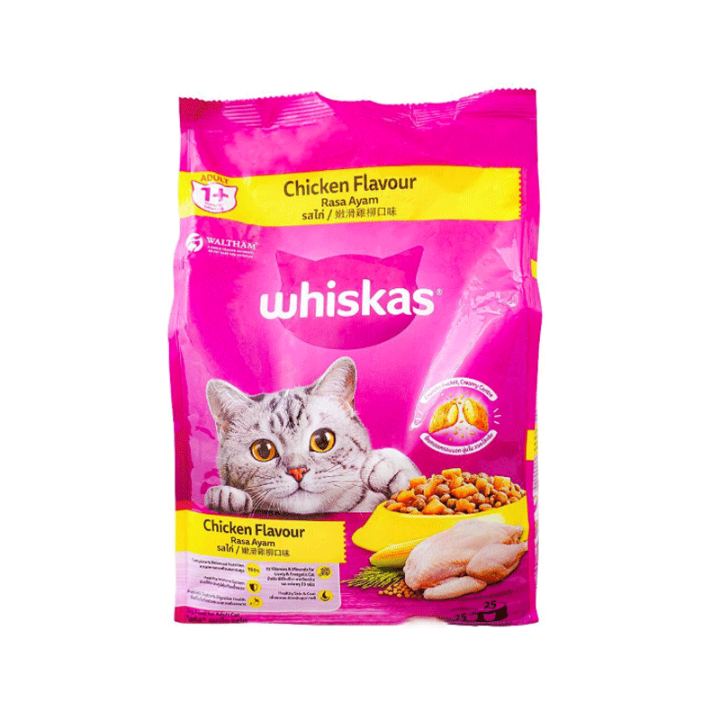 WHISKAS CAT FOOD CHICKEN RASA AYAM 480GM