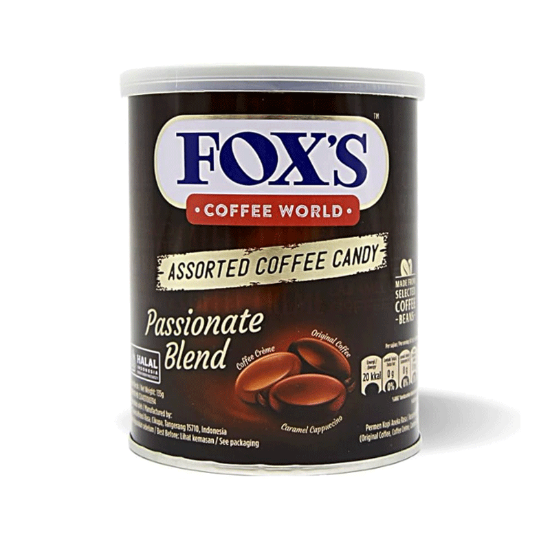 FOXS ASST COFFEE CANDY PASSIONATE BLEND 135GM TIN