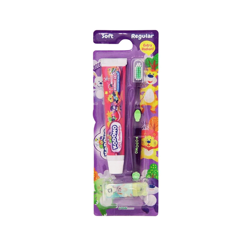 KODOMO TOOTHPASTE+BRUSH 2IN1 PURPLE REGULAR 1PCS