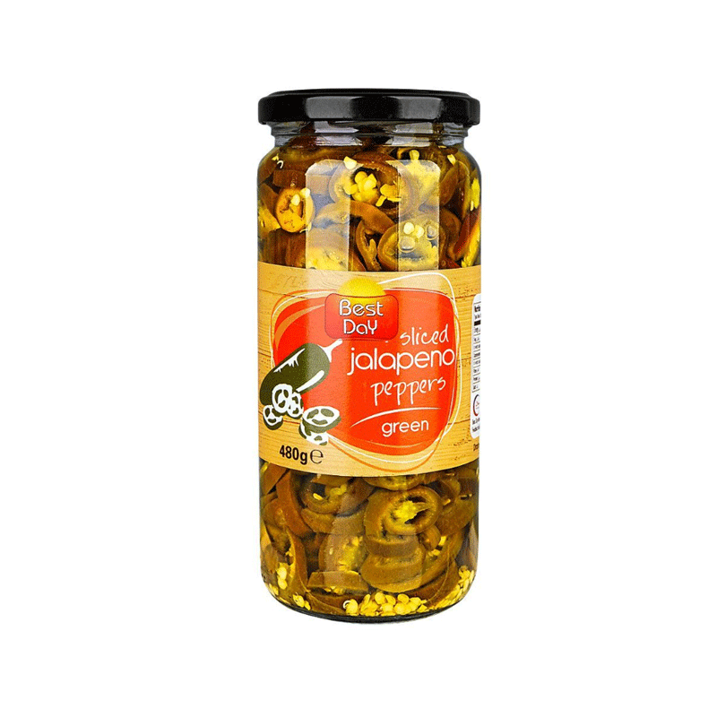 BEST DAY SLICED JALAPENO PEPPER GREEN 480GM