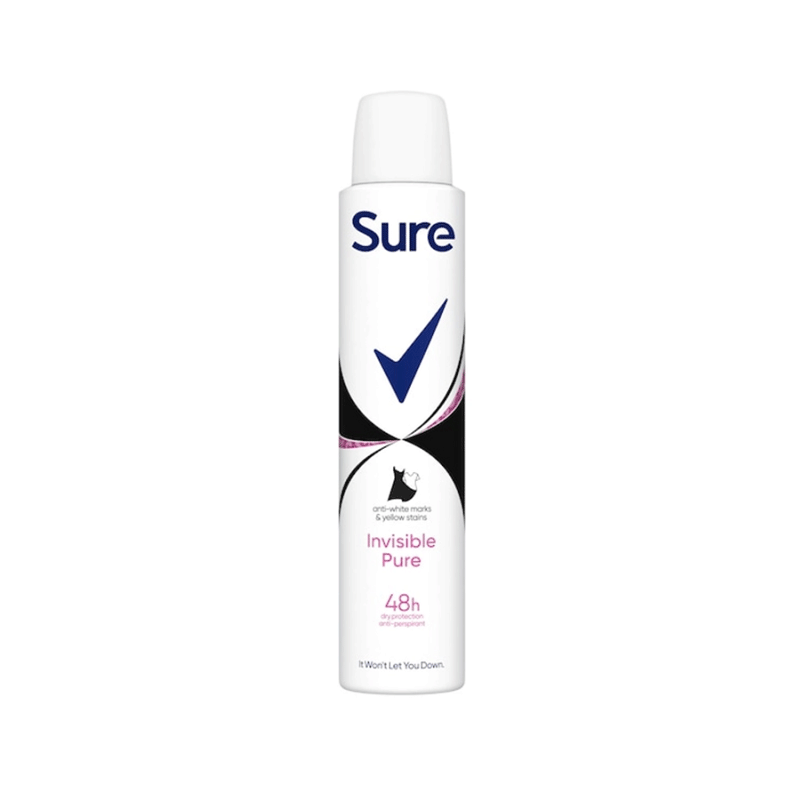 SURE WOMEN BODY SPRAY INVISIBLE PURE 200ML