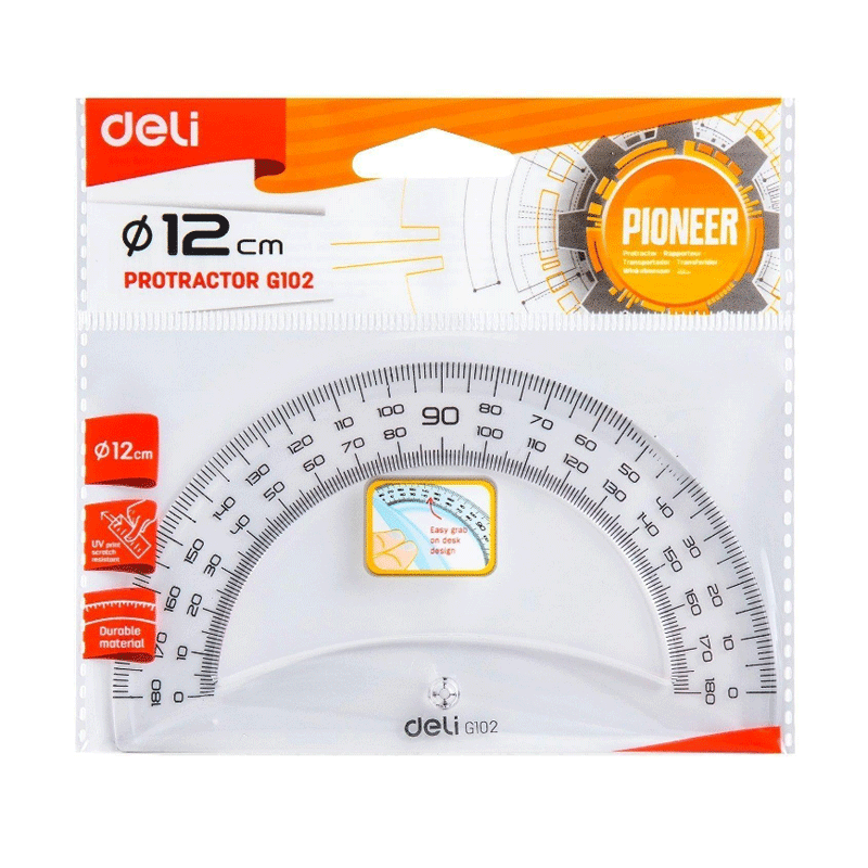 DELI PROTRACTOR 180 DEGREE 12CM EG10212