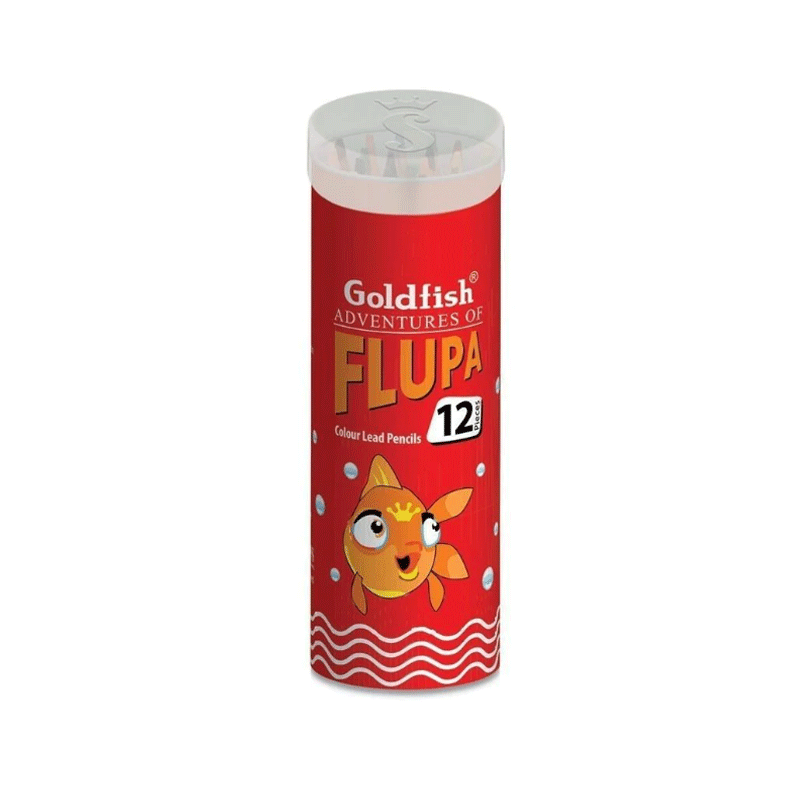 GOLDFISH COLOUR PENCIL 12'S PLASTIC CAN