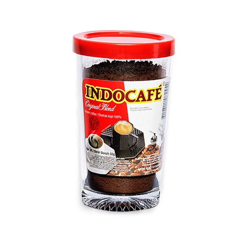 INDOCAFE INSTANT TUMBLER FINE BLEND COFFEE 50GM