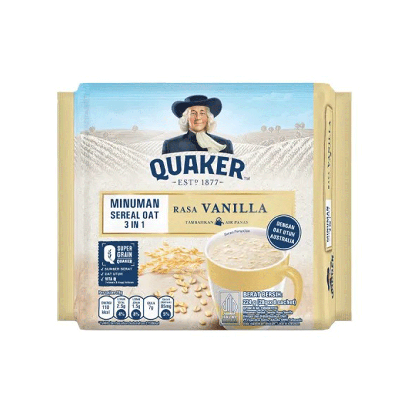 QUAKER RASA VANILLA MINUMAN OAT 3IN1 224GM