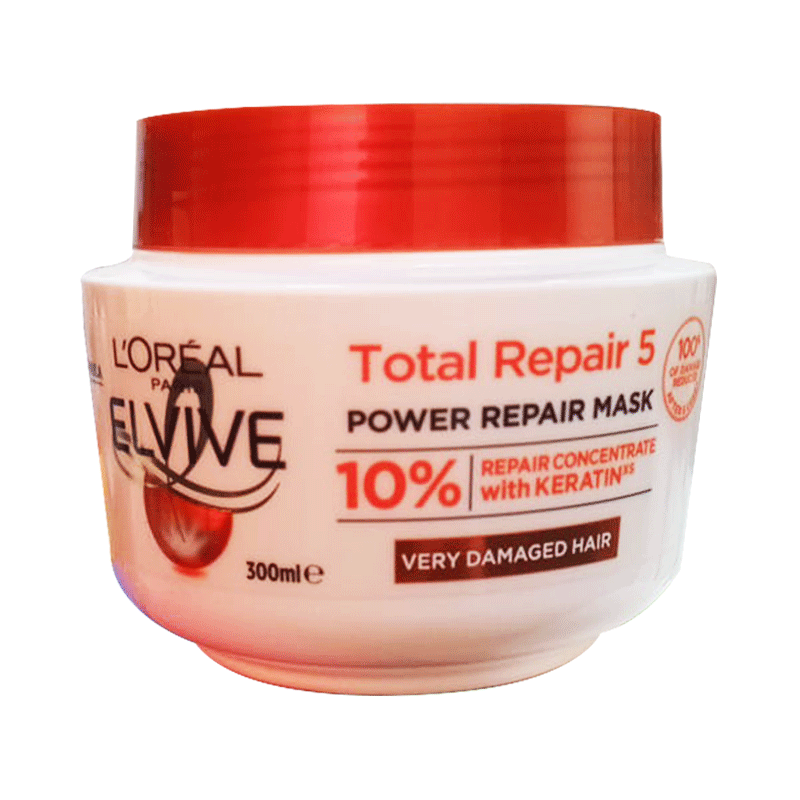 LOREAL ELVITAL TOTAL REPAIR 5 HAIR MASK JAR 300ML