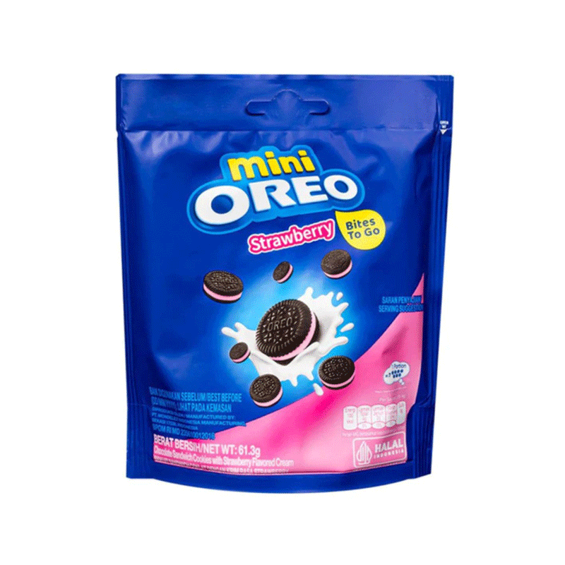 OREO MINI CUP STRAWBERRY CREAM 61.3GM POUCH