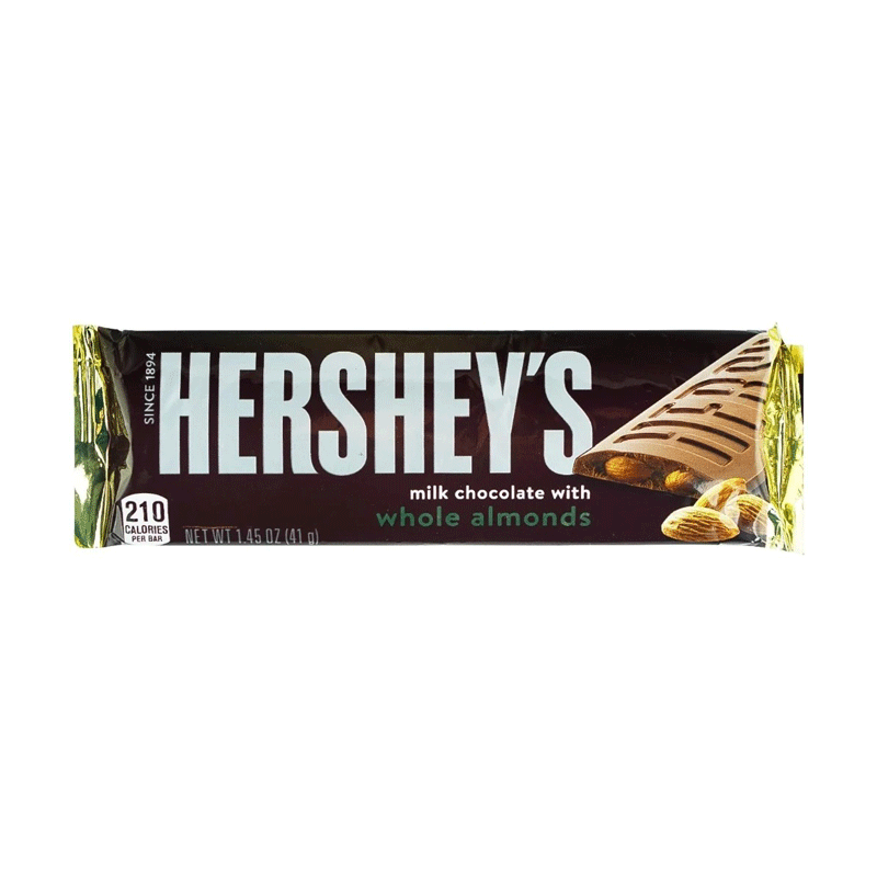 HERSHEYS WHOLE ALMONDS MILK CHOCOLATE 41GM