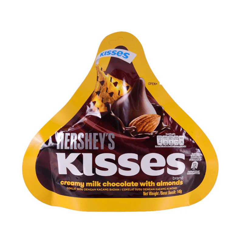 HERSHEYS KISSES CREAMY MILK CHOCO&ALMOND 82GM