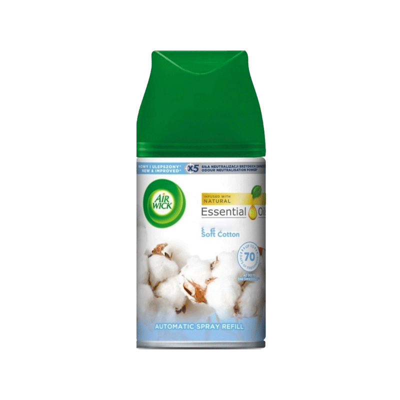 AIRWICK AIR FRESHNER REFILL SOFT COTTON 250ML