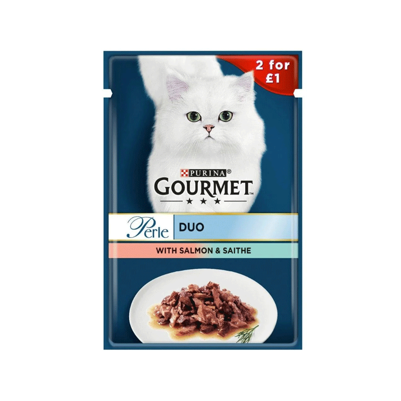 GOURMET CAT FOOD DUO WITH SALMON & SAITHE 85GM