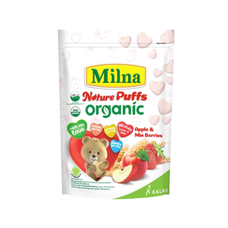 MILNA NATURE PUFFS ORGANIC APPLE&BERRIES POUCH