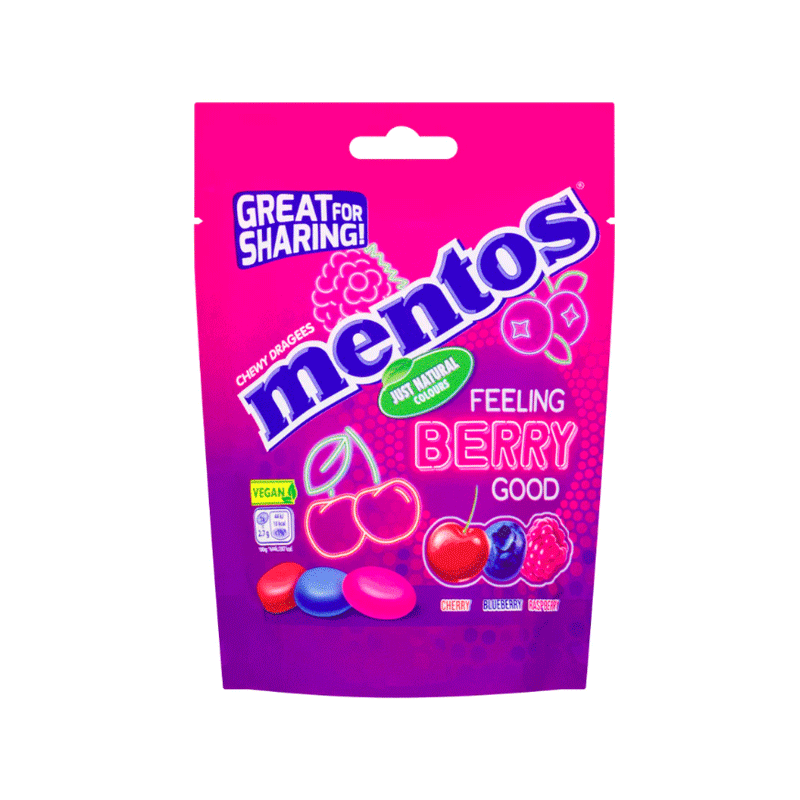 MENTOS FEELING BERRY GOOD STANDING BAG 140GM