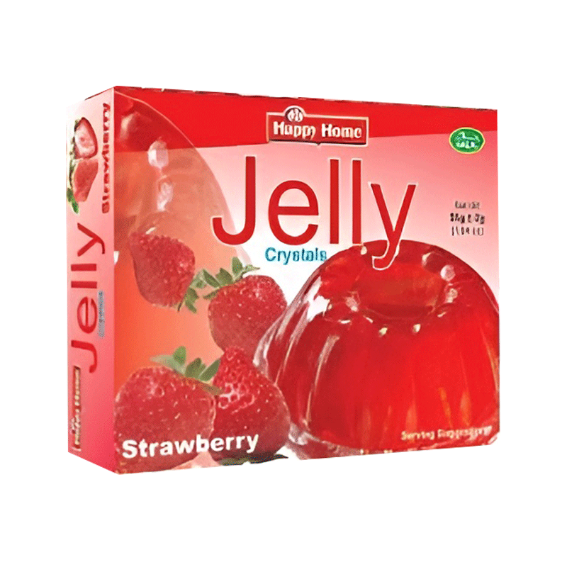 HAPPY HOME JELLY CRYSTALS STRAWBERRY 55GM