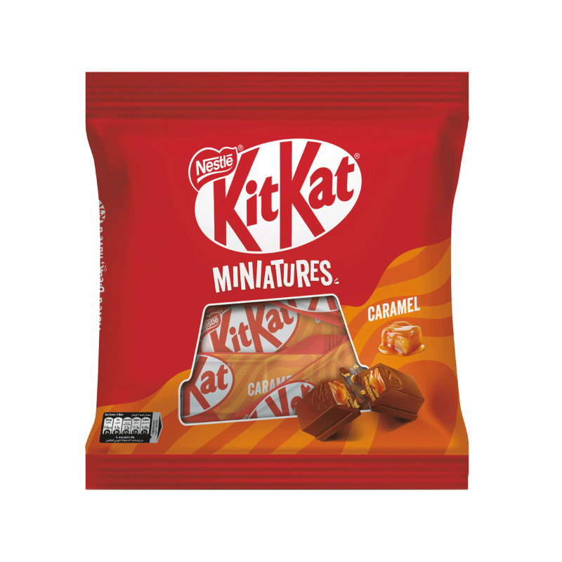 NESTLE KITKAT MINIATURE CARAMEL CHOCOLATES 99GM POUCH