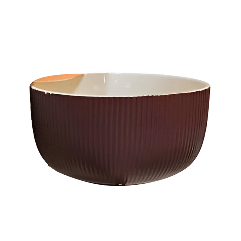 CERAMICS RIBBED BOWL BROWN