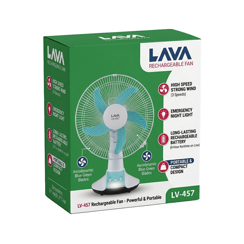 LAVA RECHARGEABLE FAN 457 14