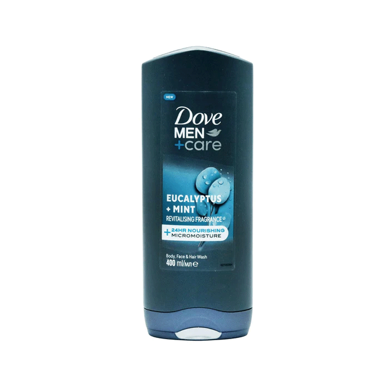 DOVE MEN EUCALYPTUS+MINT BODY FACE HAIR WASH 400ML