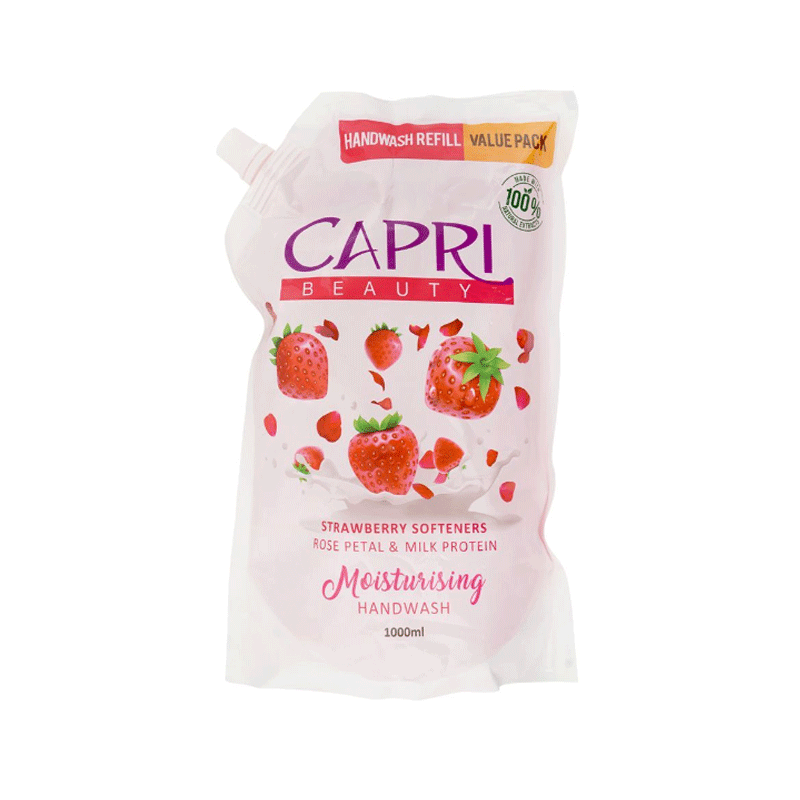 CAPRI STRAWBERRY SOFTENERS ROSE HANDWASH 1LTR POUCH