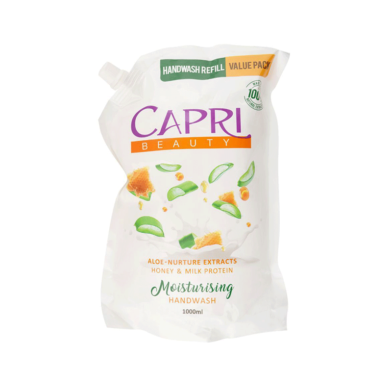 CAPRI ALOE NURTURE HONEY & MILK HANDWASH 1LTR POUCH