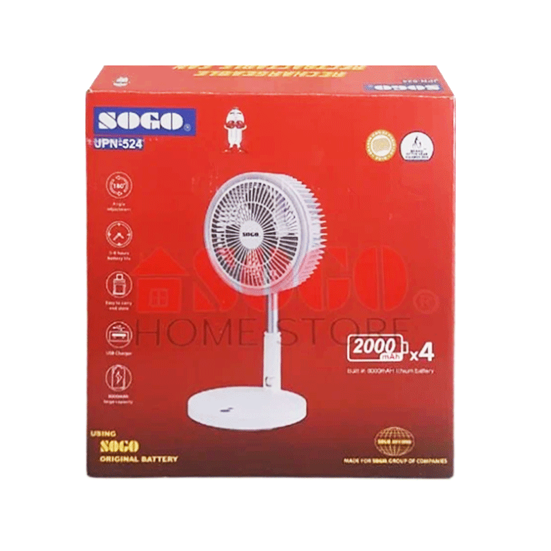 SOGO RECHARGEABLE FAN 524