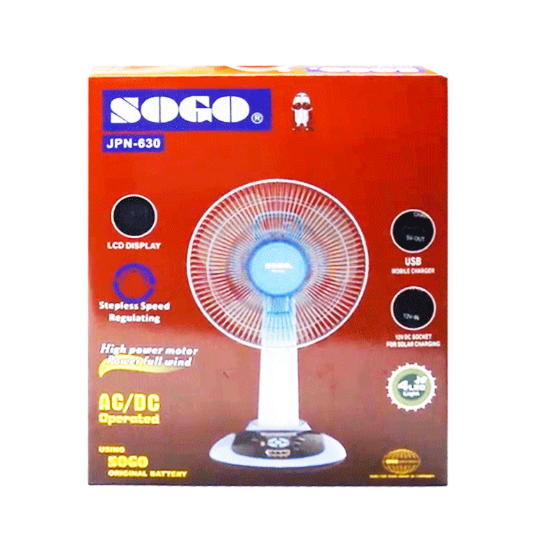 SOGO RECHARGEABLE FAN 630