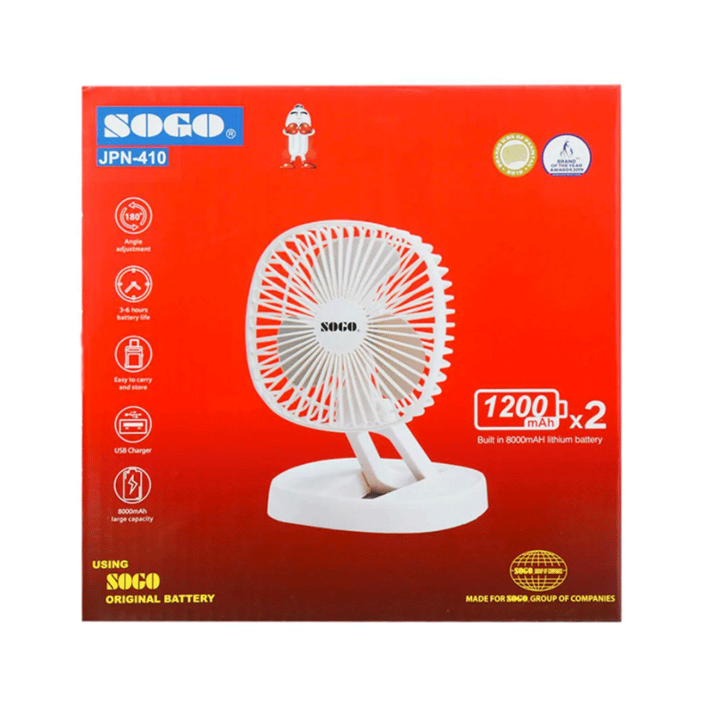 SOGO RECHARGEABLE FAN 410