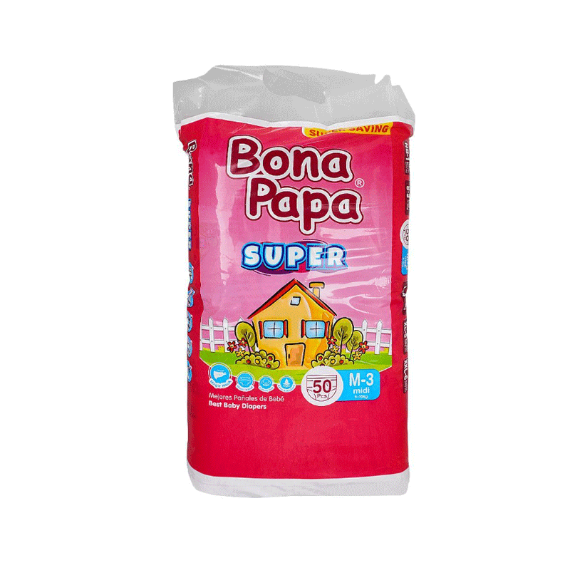 BONA PAPA SUPER BABY DIAPERS MIDI 50PCS