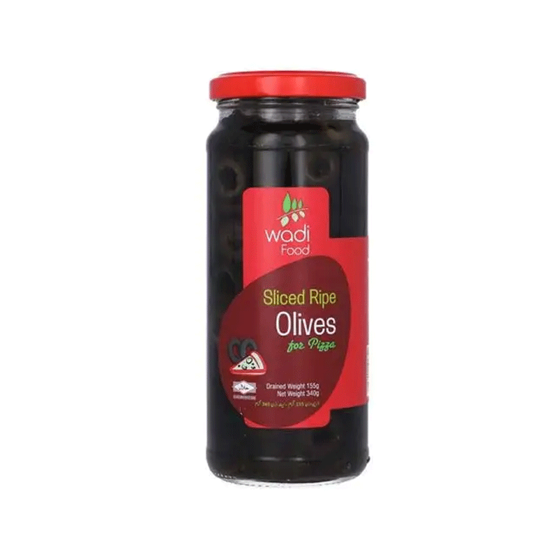 WADI FOOD BLACK SLICE OLIVES 240GM