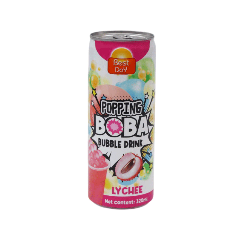 BEST DAY POPPING BOBA BUBBLE DRINK LYCHEE 320ML