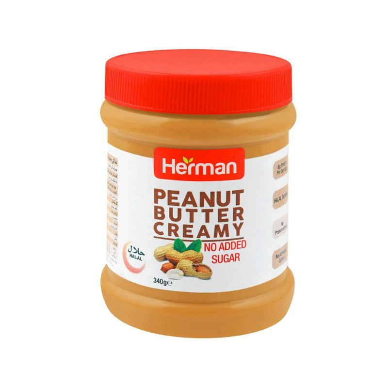 HERMAN PEANUT BUTTER SUGAR FREE CREAMY 340GM