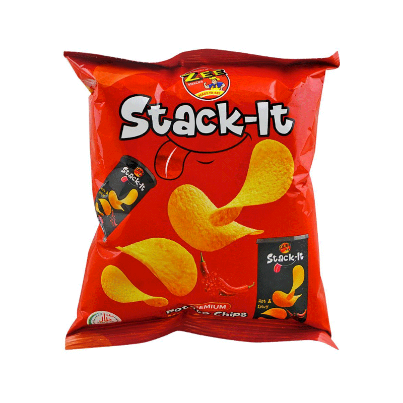 ZEE STACKIT HOT & SPICY POTATO CHIPS 40GM