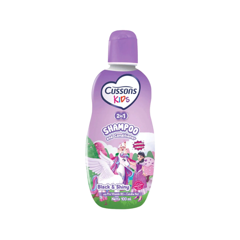 CUSSONS KIDS 2IN1 SHAMPOO BLACK SHINY 90ML