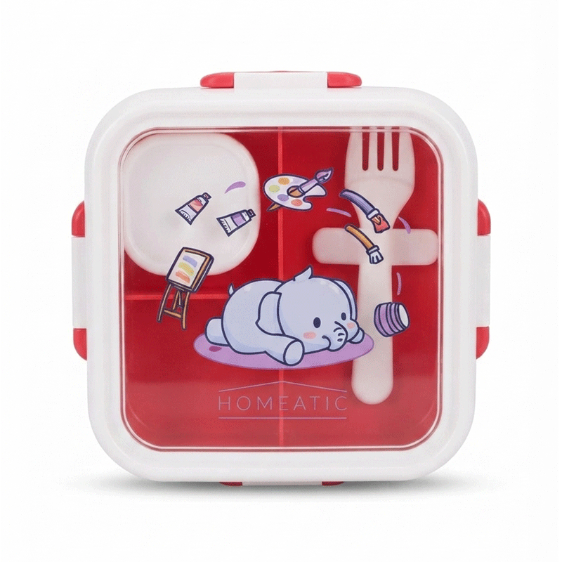 LION STAR PLASTIC LUNCH BOX WITH CUTLERY 1LTR HMT-019