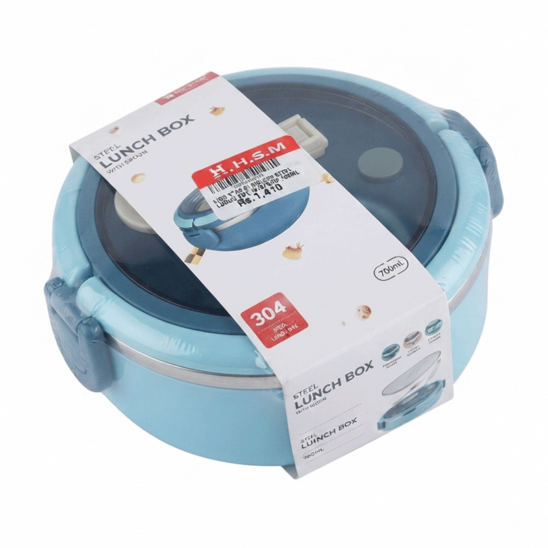 LION STAR  STAINLESS STEEL LUNCH BOX W/SPOON 700ML HMT-005