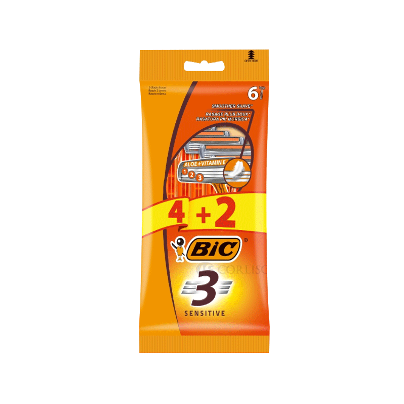 BIC SENSITIVE RAZOR POUCH 6S