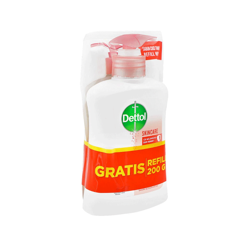 DETTOL HAND WASH SKIN CARE PROMO PACK 200ML IMP BTL+POUCH