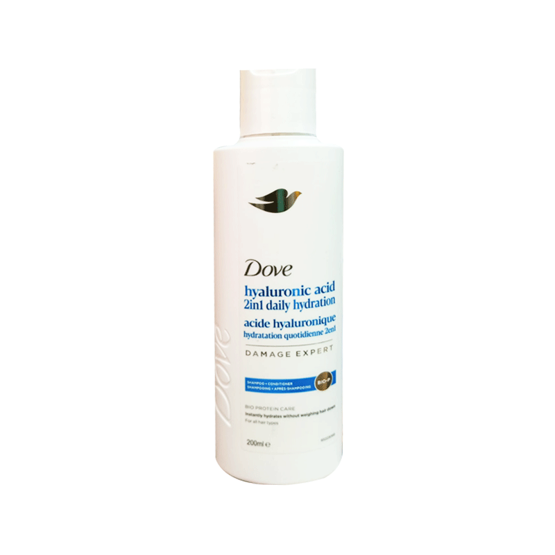 DOVE DAMAGE EXPERT 2IN1 DAILY HYDRATION SHAMPOO+CONDITIONER  200ML
