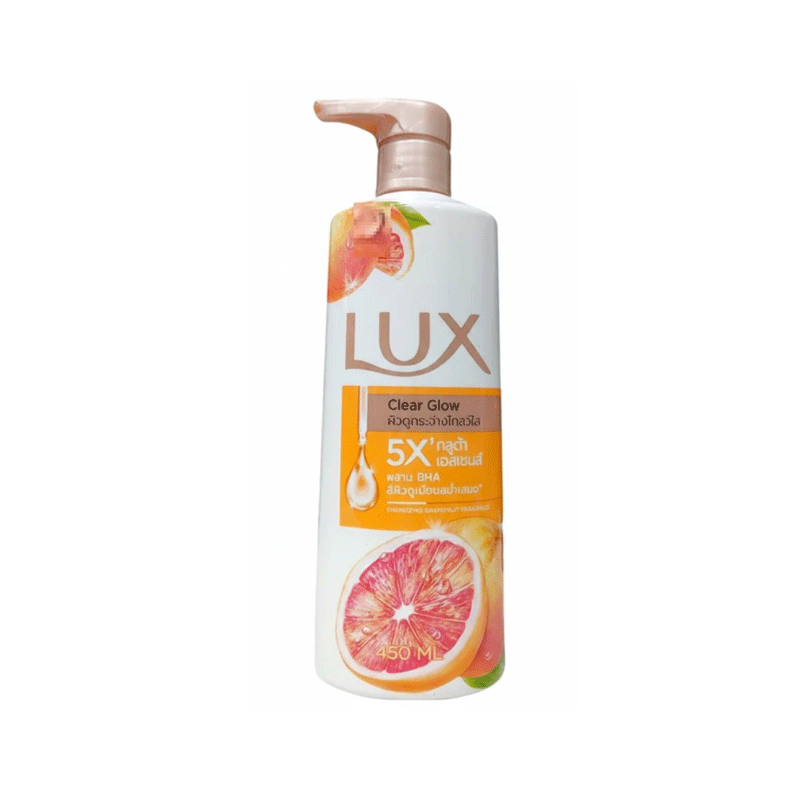 LUX SHOWER GEL CLEAR GLOW 450ML