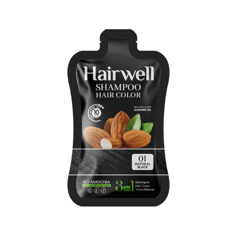 HAIRWELL SHAMPOO HAIR COLOR BLACK 01 SACHET