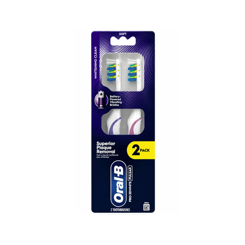 ORAL-B TOOTH BRUSH PRO 3D WHITE PULSAR 2PACK