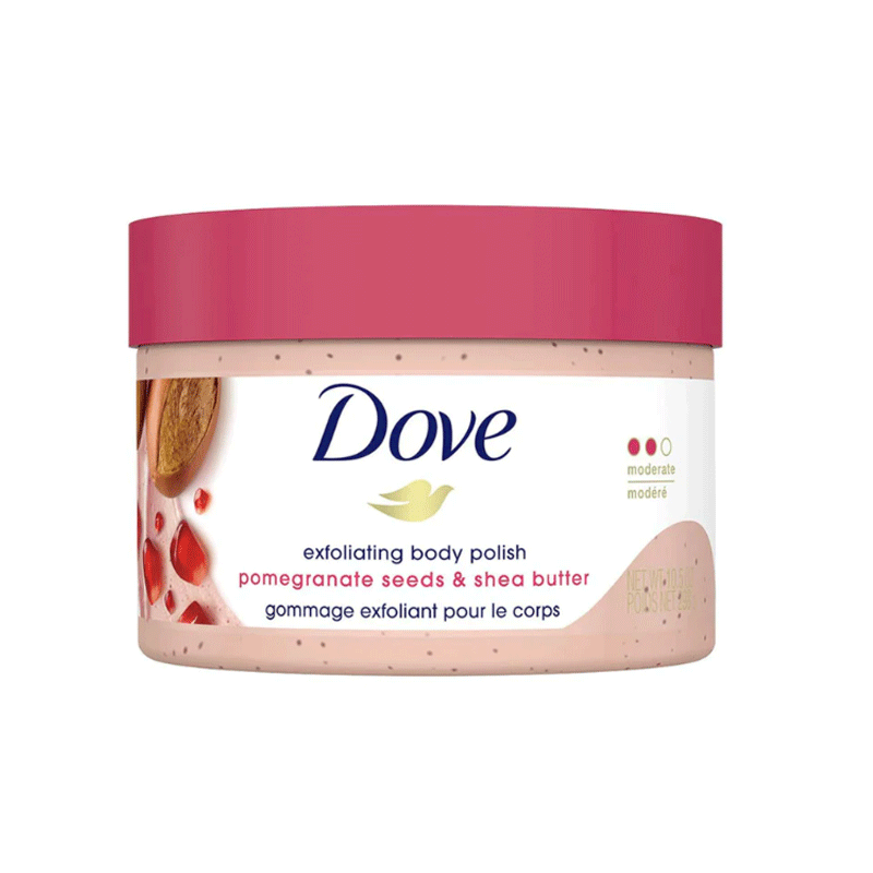 DOVE BODY SCRUB POMEGRANATE SHEA BUTTER 298GM