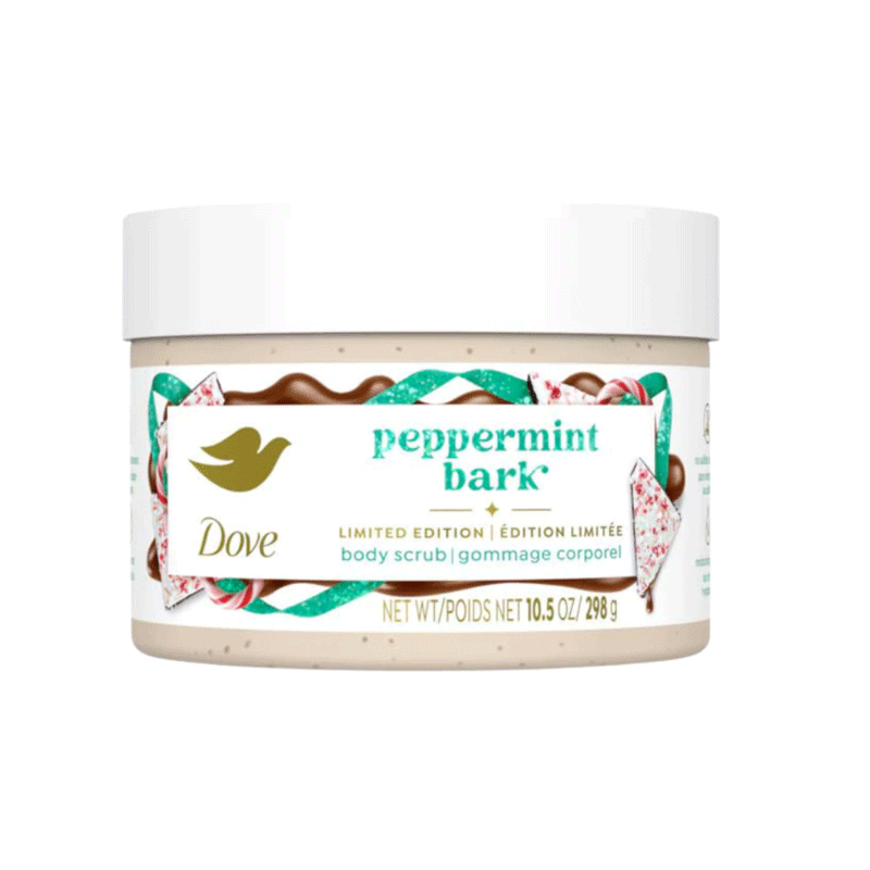DOVE BODY SCRUB PEPPERMINT BARK 298GM